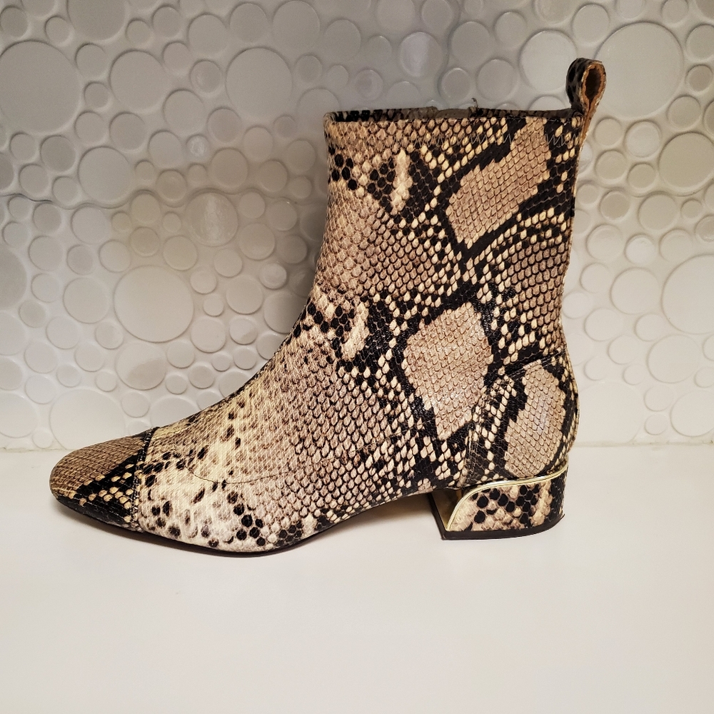 Massimo Dutti Snake Skin Look Ankle Boots Booties